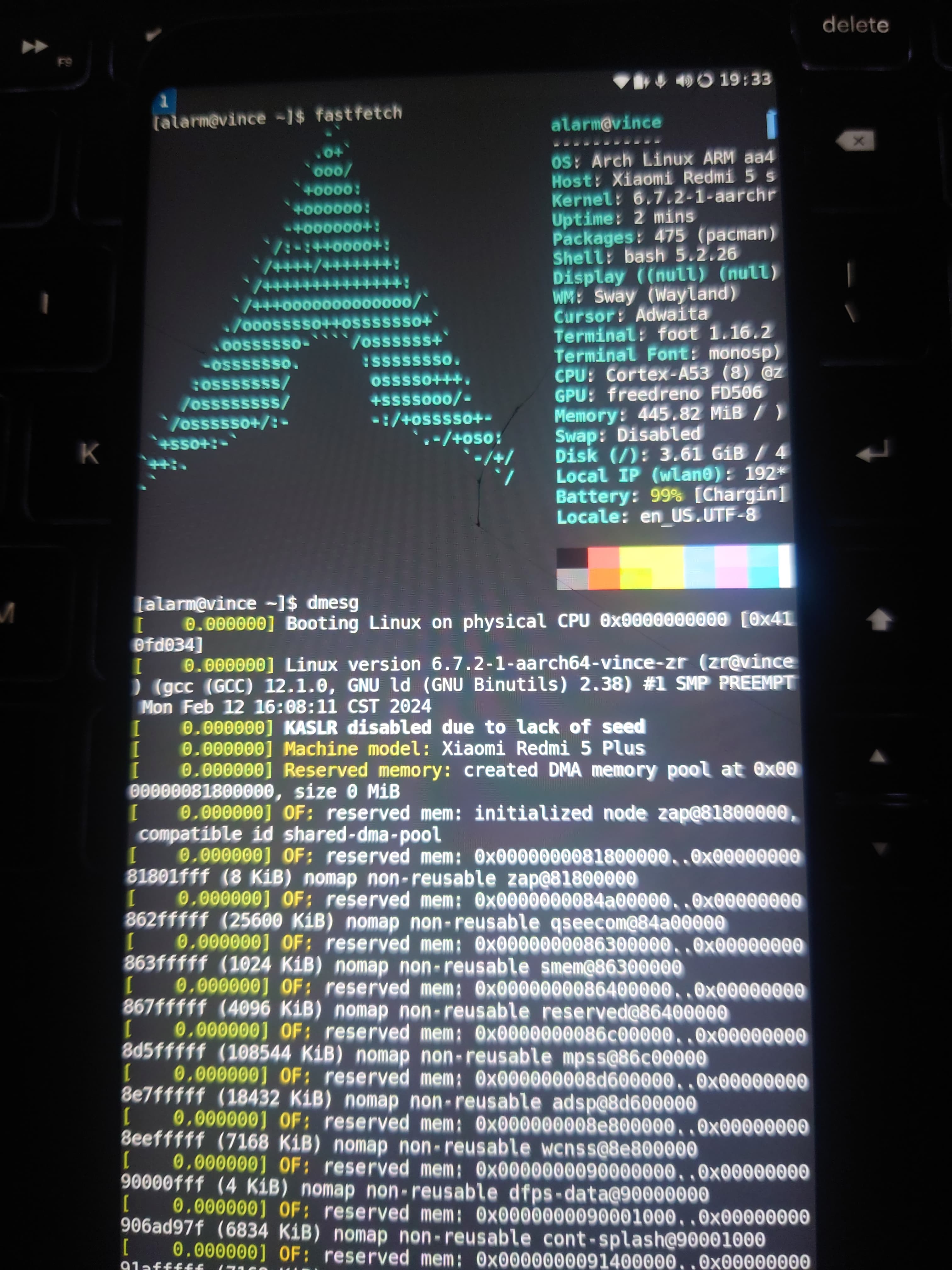 Arch Linux Kernel 6.7.2 aarch64